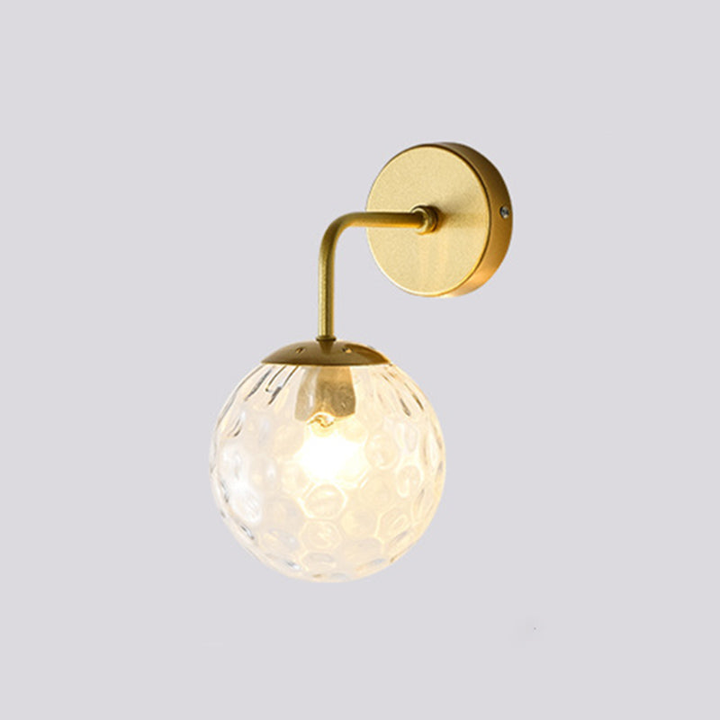 Modern Simple Round Shade Wall Sconce Metal 1 Approches légères en or finition