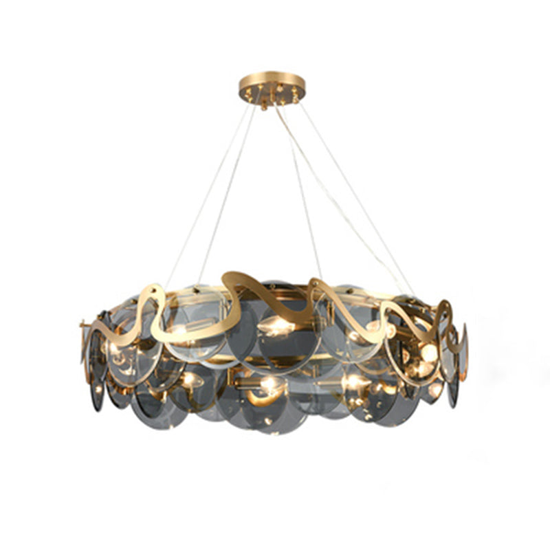 Glass Pendant Light Geometric Contemporary Ceiling Light for Living Room