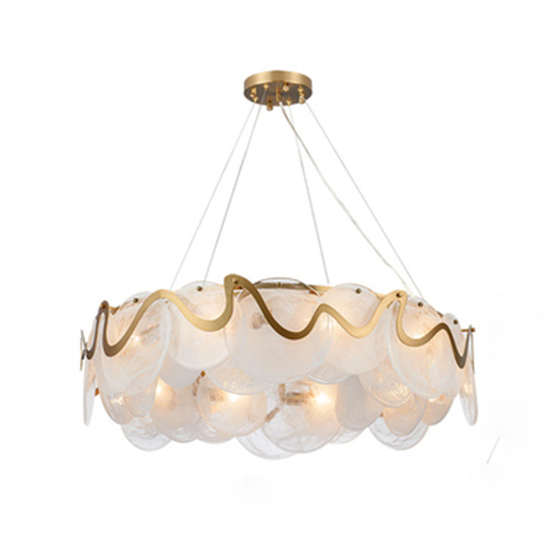 Glass Pendant Light Geometric Contemporary Ceiling Light for Living Room