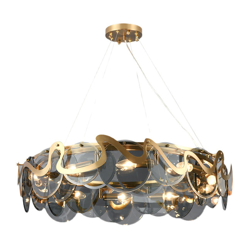 Glass Pendant Light Geometric Contemporary Ceiling Light for Living Room