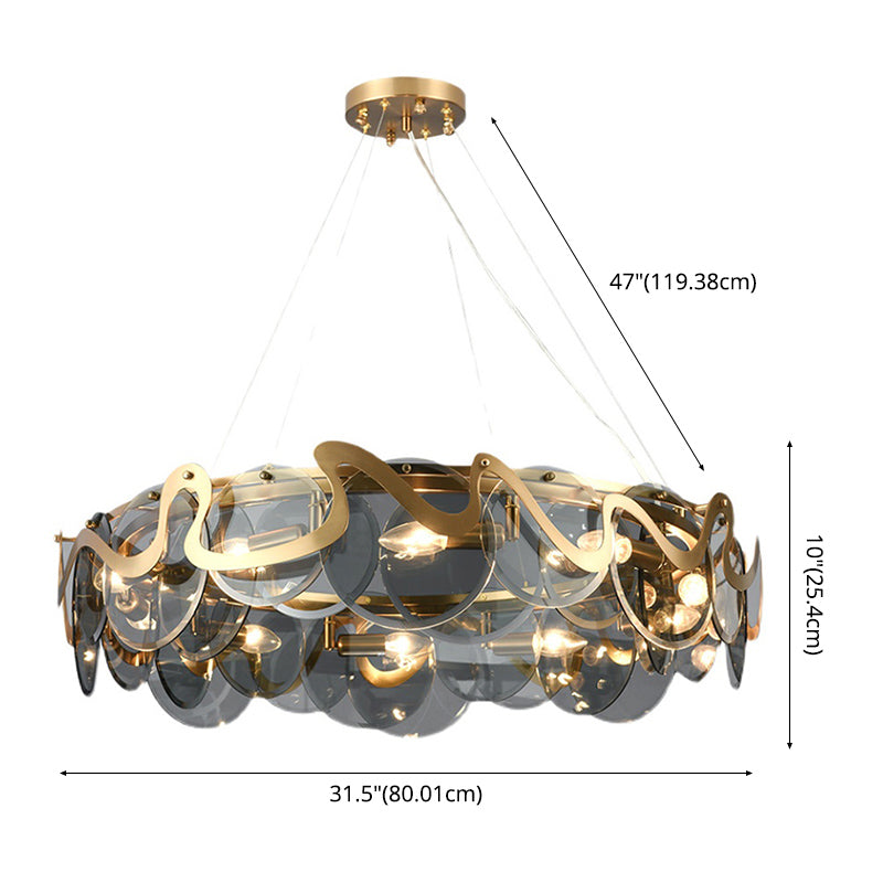 Glass Pendant Light Geometric Contemporary Ceiling Light for Living Room