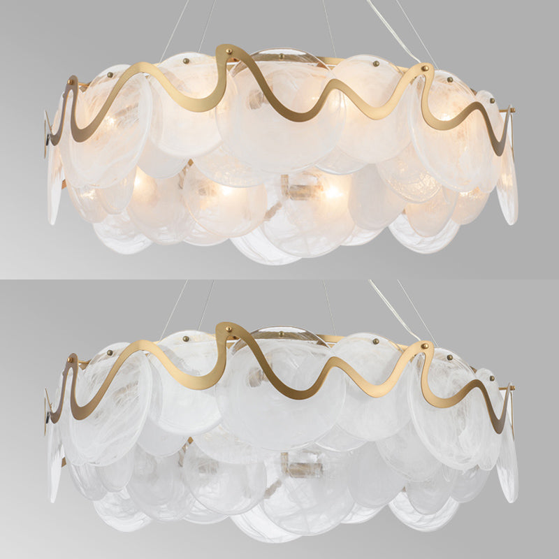 Glass Pendant Light Geometric Contemporary Ceiling Light for Living Room