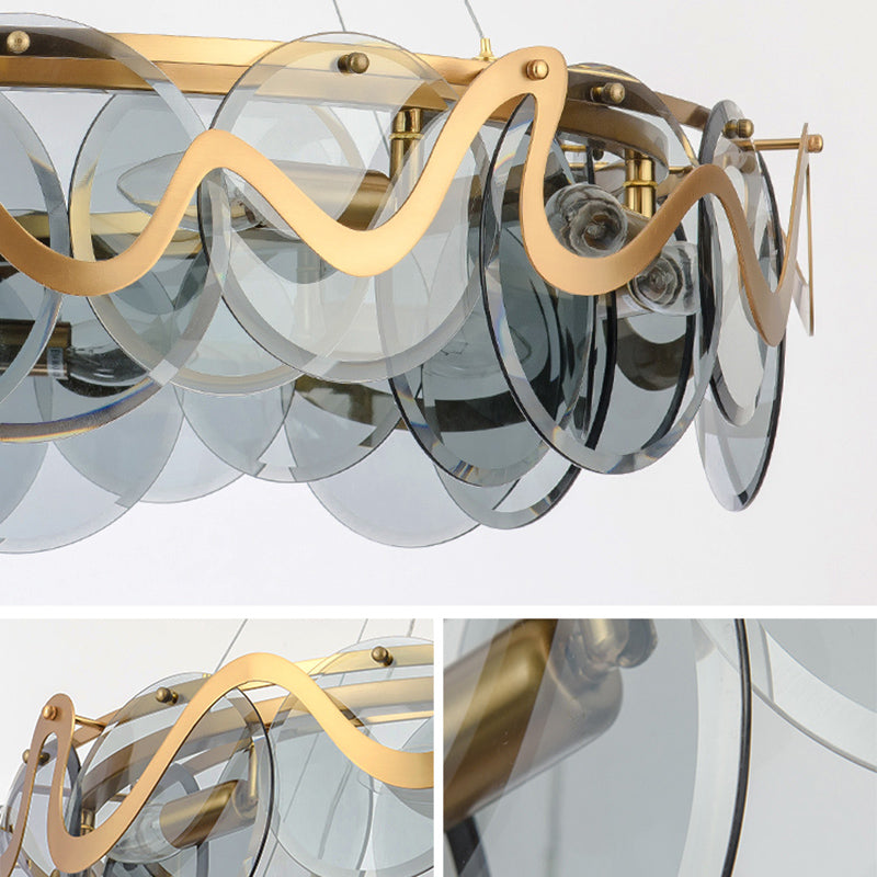 Glass Pendant Light Geometric Contemporary Ceiling Light for Living Room