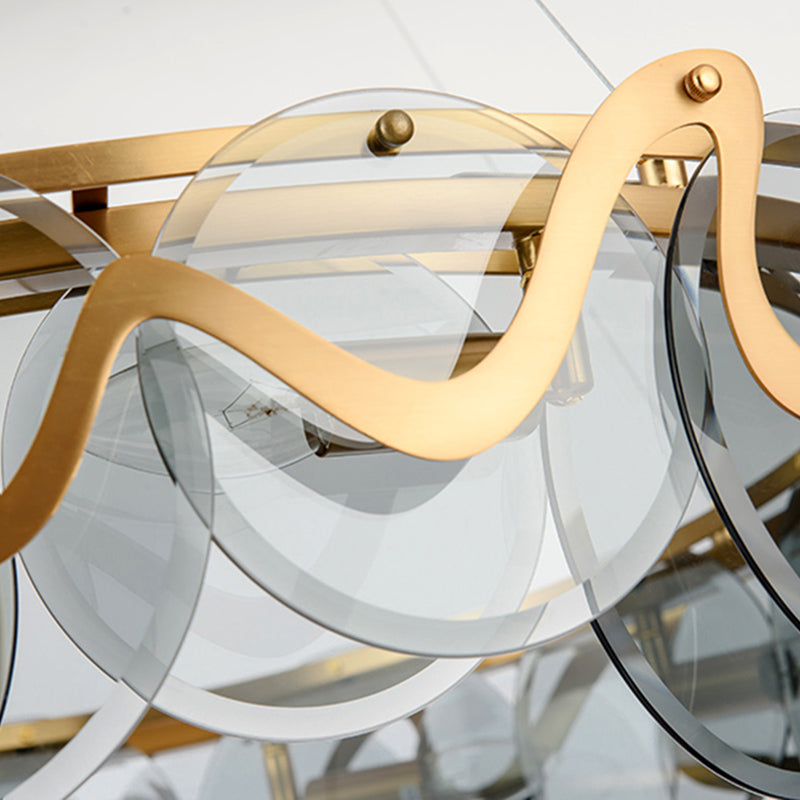 Glass Pendant Light Geometric Contemporary Ceiling Light for Living Room