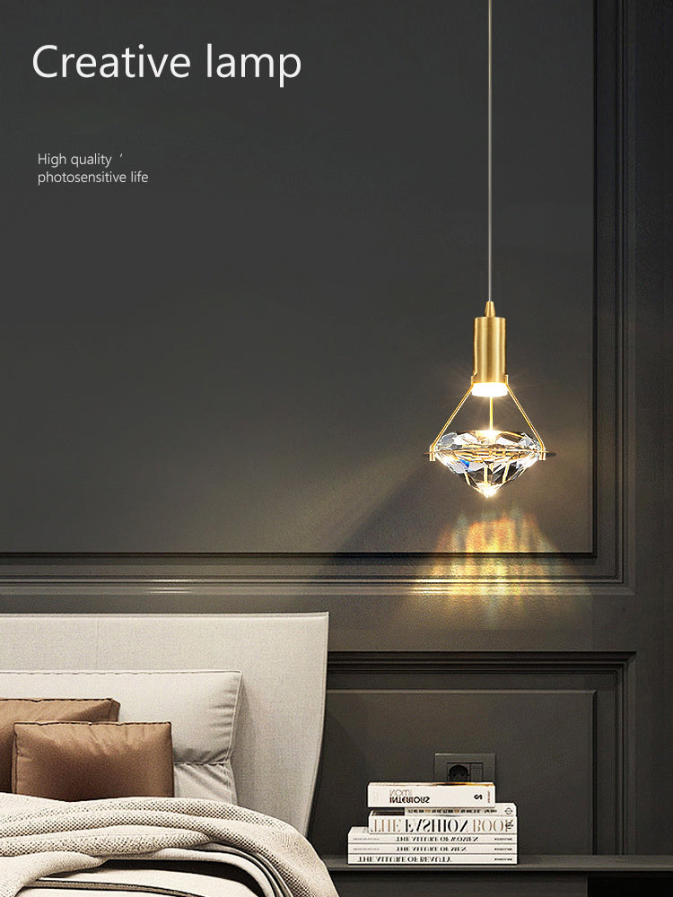 Gold Contemporary Hanging Light Kit Crystal Ceiling Light for Dining Room