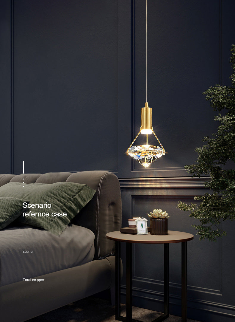 Gold Contemporary Hanging Light Kit Crystal Ceiling Light for Dining Room