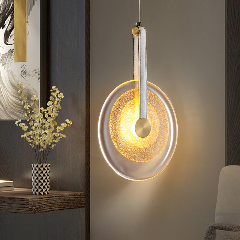 1-Licht-LED-Kreis zeitgenössischer Hanglampe-Kitglas Anhänger Licht für Schlafzimmer
