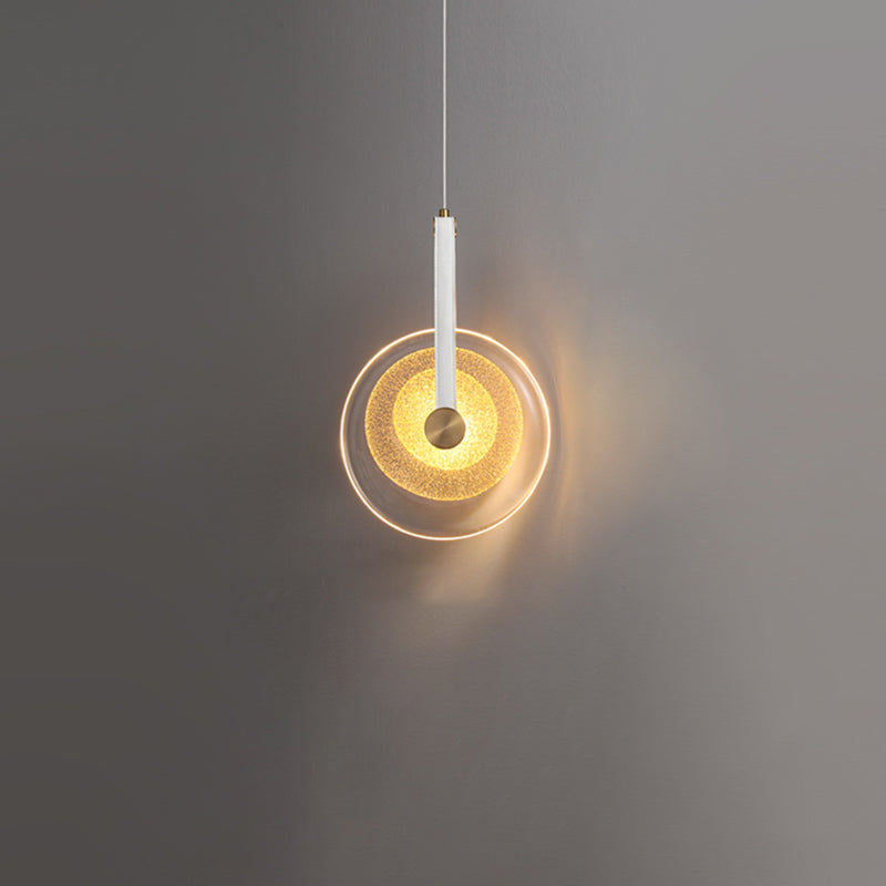 1-Licht-LED-Kreis zeitgenössischer Hanglampe-Kitglas Anhänger Licht für Schlafzimmer