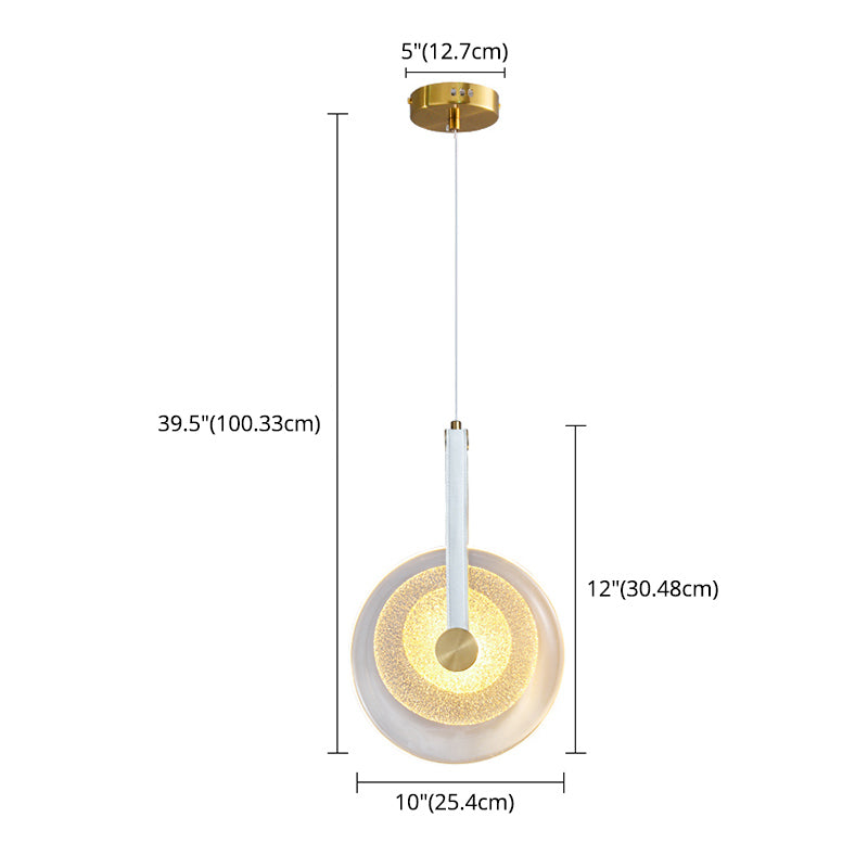 1-Licht-LED-Kreis zeitgenössischer Hanglampe-Kitglas Anhänger Licht für Schlafzimmer