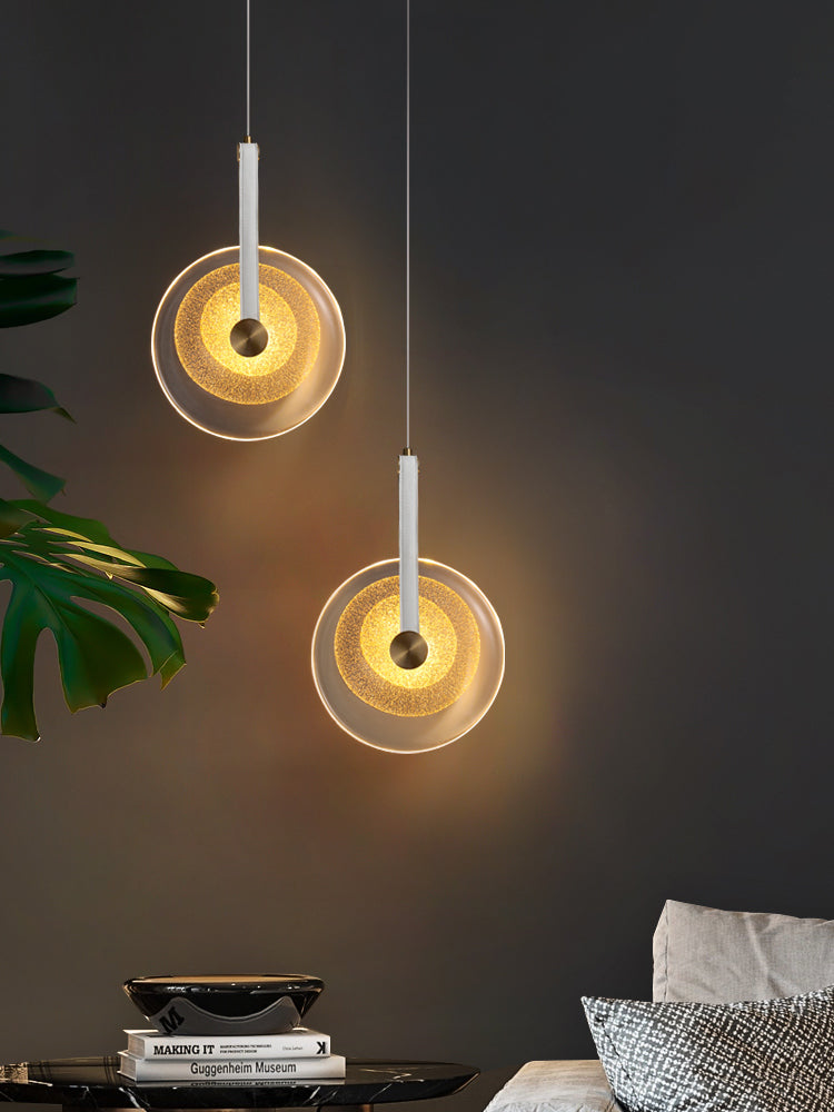 1-Licht-LED-Kreis zeitgenössischer Hanglampe-Kitglas Anhänger Licht für Schlafzimmer