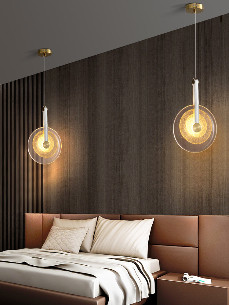 1-Licht-LED-Kreis zeitgenössischer Hanglampe-Kitglas Anhänger Licht für Schlafzimmer