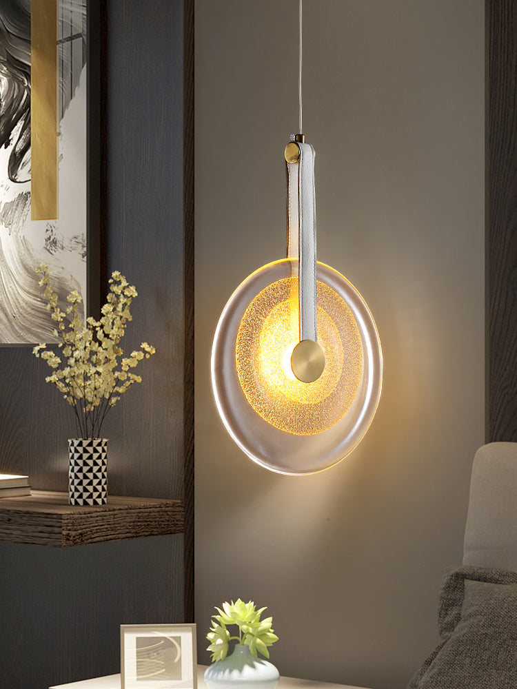 1-Licht-LED-Kreis zeitgenössischer Hanglampe-Kitglas Anhänger Licht für Schlafzimmer