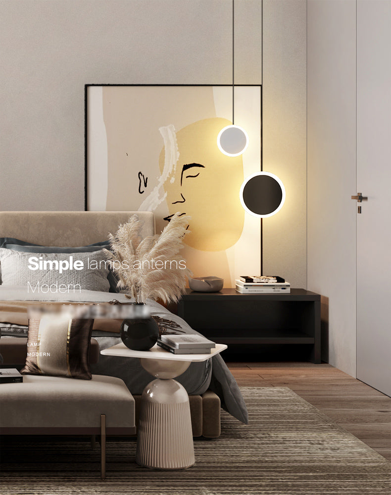 Aluminium 2-Light Circle Pendant Light Modern Modern Down Lighting pour la chambre