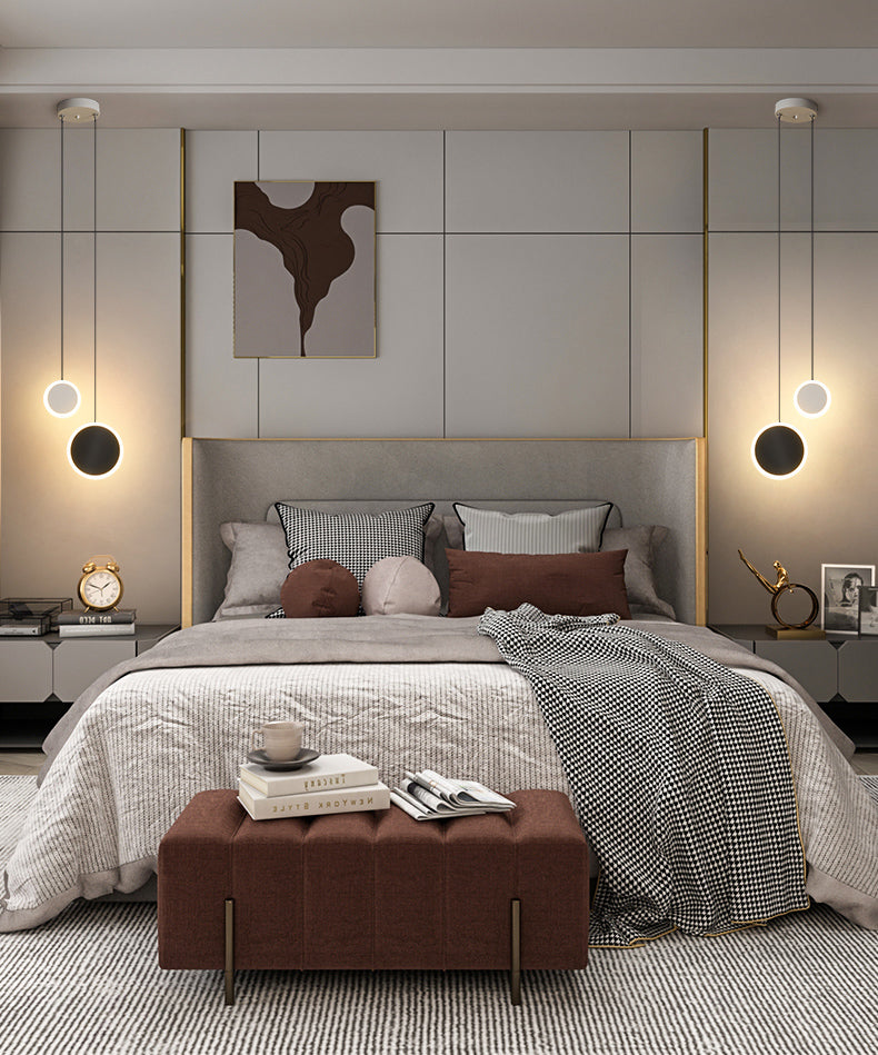 Aluminium 2-Light Circle Pendant Light Modern Modern Down Lighting pour la chambre