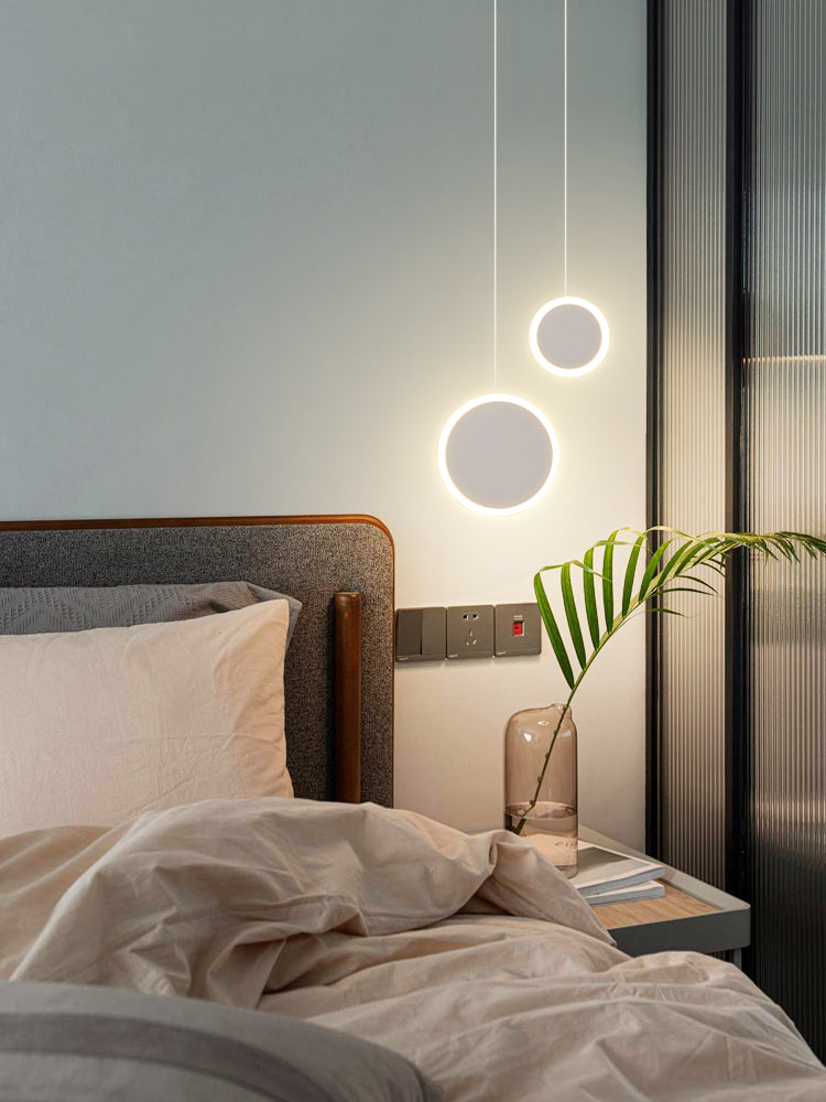 Aluminium 2-Light Circle Pendant Light Modern Modern Down Lighting pour la chambre