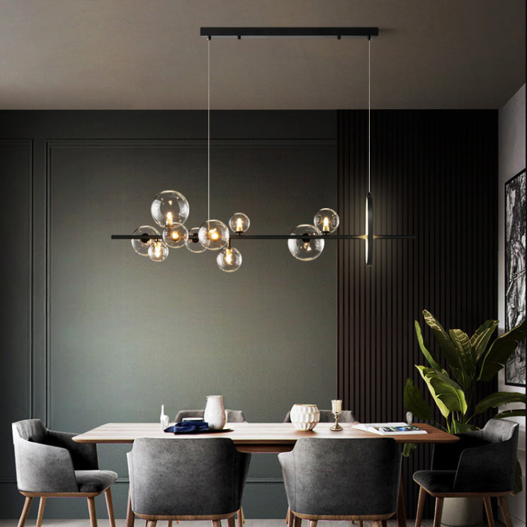 Modern Pendant Chandelier Linear Island Lighting Hanging Island Lights Glass Island Pendants