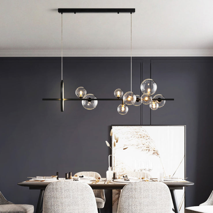 Modern Pendant Chandelier Linear Island Lighting Hanging Island Lights Glass Island Pendants
