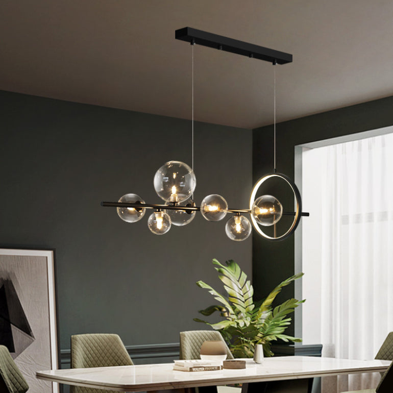 Modern Pendant Chandelier Linear Island Lighting Hanging Island Lights Glass Island Pendants