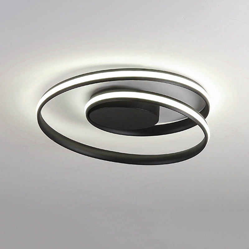 Swirl Wave Flush Mount Ceiling Light Fixture with Aluminum Art for Living Room