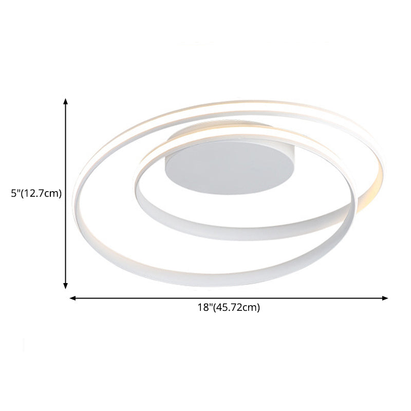 Swirl Wave Flush Mount Ceiling Light Fixture with Aluminum Art for Living Room