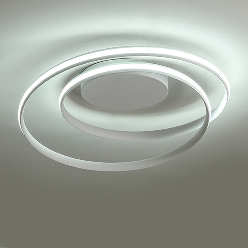 Swirl Wave Flush Mount Ceiling Light Fixture with Aluminum Art for Living Room
