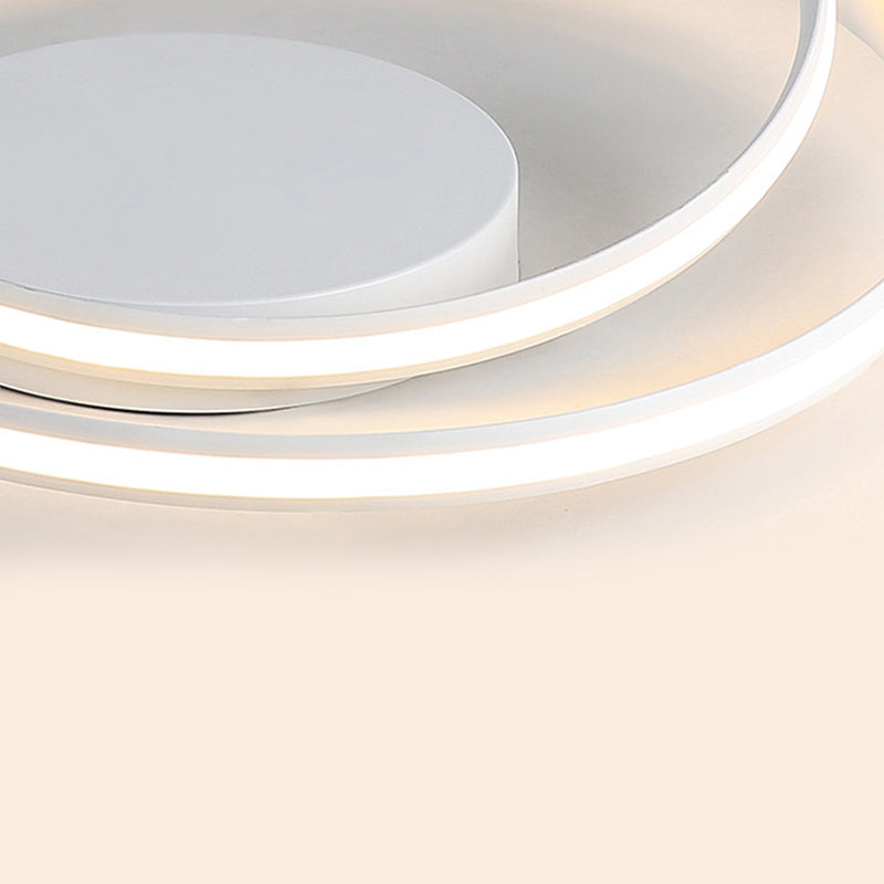 Swirl Wave Flush Mount Ceiling Light Fixture with Aluminum Art for Living Room