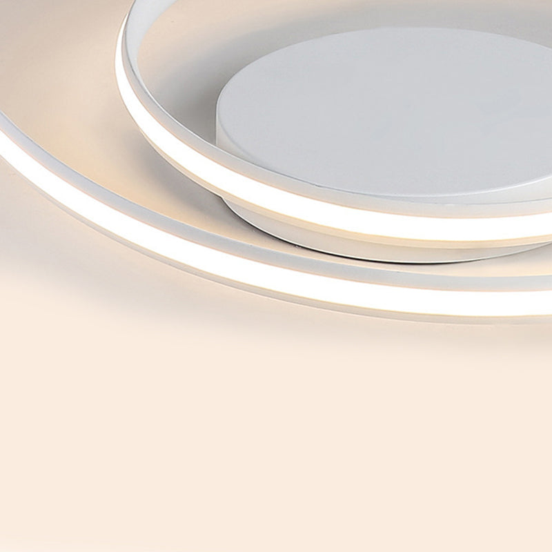 Swirl Wave Flush Mount Ceiling Light Fixture with Aluminum Art for Living Room