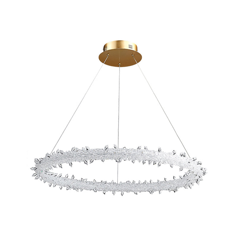 Ring Modern Chandeliers K9 Crystal LED Chandelier Lighting Fixtures for Living Room