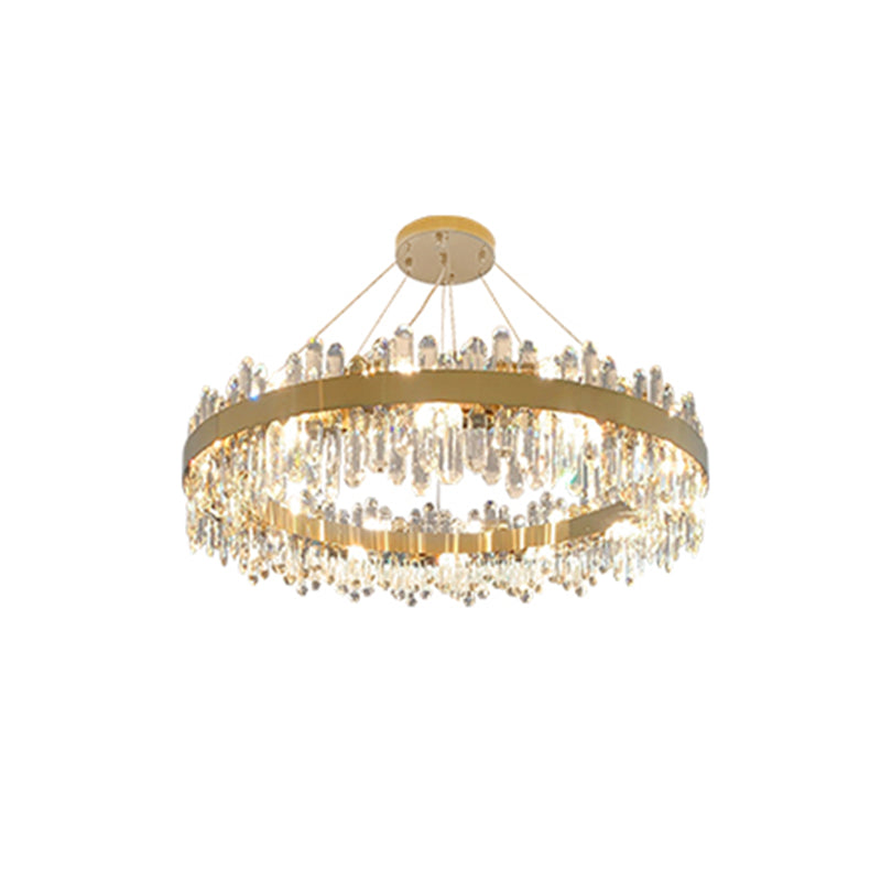 Minimalist Ceiling Pendant Light Ring Crystal Chandelier Lighting for Living Room