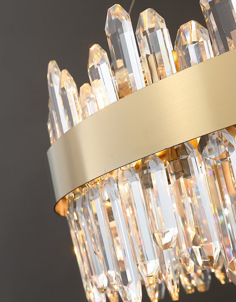 Minimalist Ceiling Pendant Light Ring Crystal Chandelier Lighting for Living Room