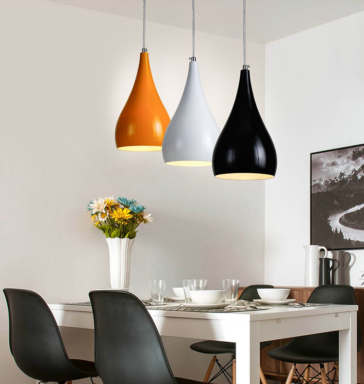 Macron Color Metal Hanging Light Nordic Style Pendant Light Cone Shape Hanging Light for Kitchen