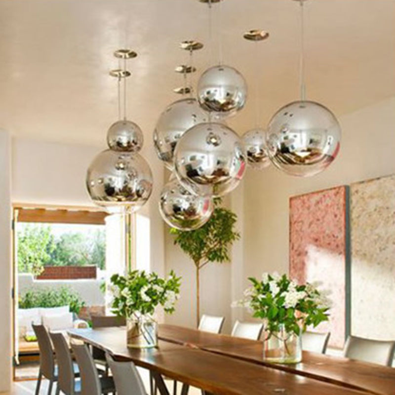 Glass Ball Pendant Lighting Modern 1 Head Hanging Lamp for Dinning Room