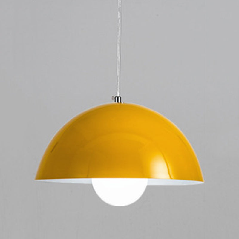 Dining Room Macron Hanging Light Bowl Shape Single Light Metal Modern Pendant Light