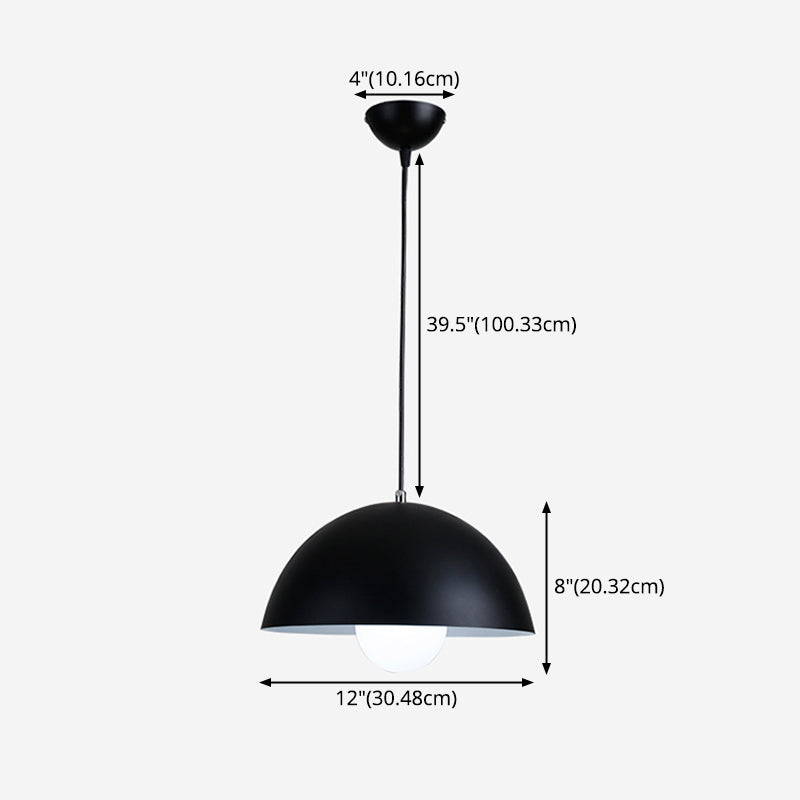 Dining Room Macron Hanging Light Bowl Shape Single Light Metal Modern Pendant Light