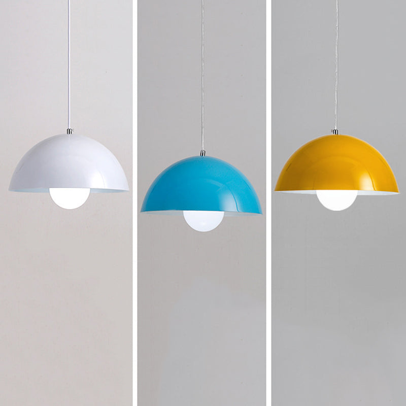 Dining Room Macron Hanging Light Bowl Shape Single Light Metal Modern Pendant Light