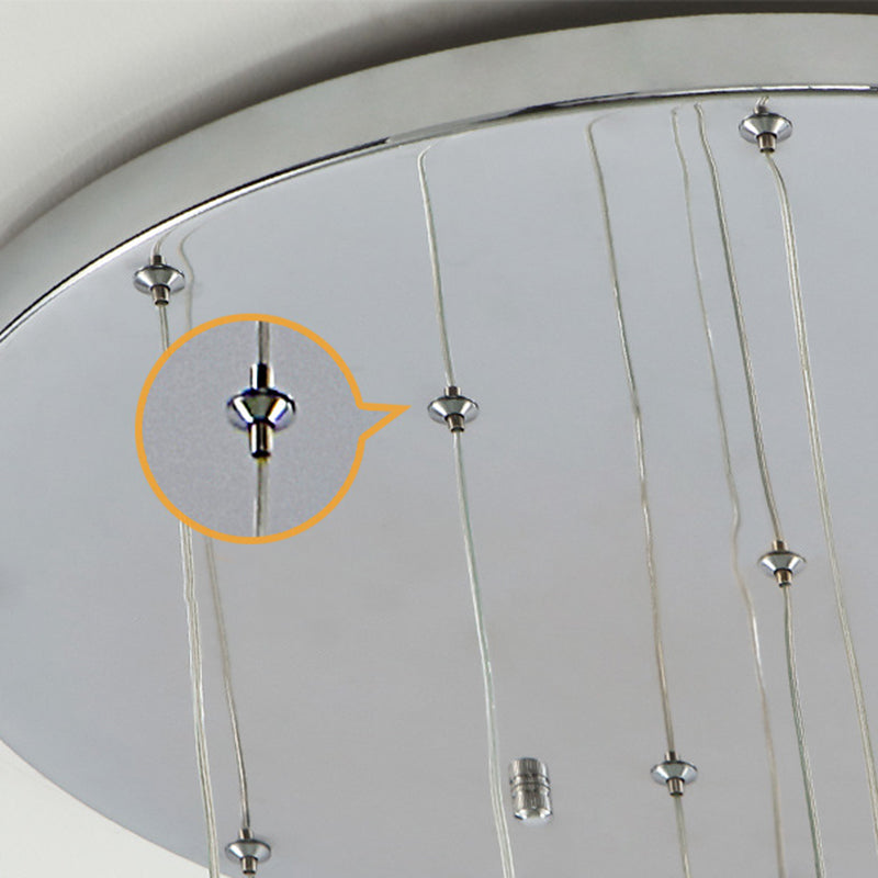 Modern Ball Pendant Clear Glass Multi Lights Hanging Ceiling Light for Spiral Stair