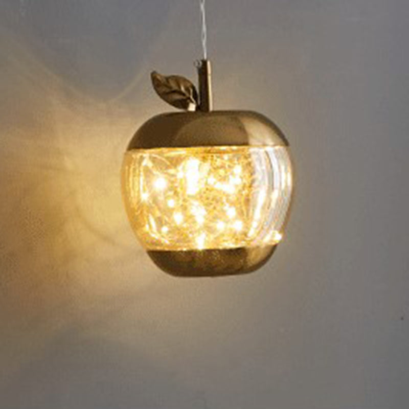 Éclairage pendentif à LED de pomme en verre contemporain 1 lampe suspendue à la tête pour salle à manger