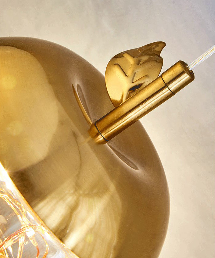 Éclairage pendentif à LED de pomme en verre contemporain 1 lampe suspendue à la tête pour salle à manger