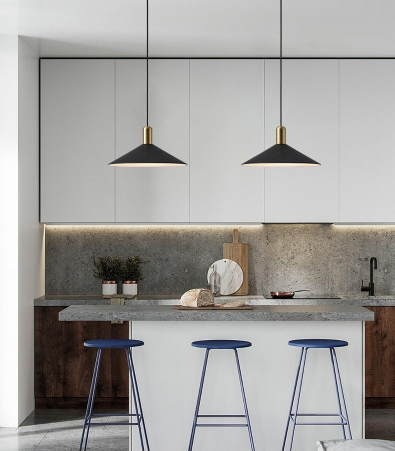Postmodern Metal Hanging Light Pendant Light Conical Shape Hanging Light for Kitchen