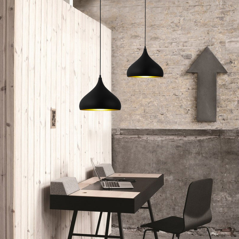 Kit de luz colgante de metal restaurante industrial sombreado en blanco lámpara colgante