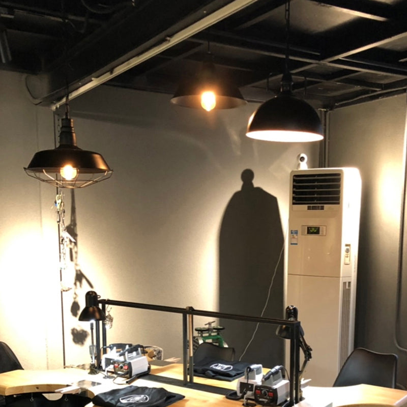 Metal Black Commercial Pendant Lighting Shaded Farmhouse Style Pendant Light Fixture