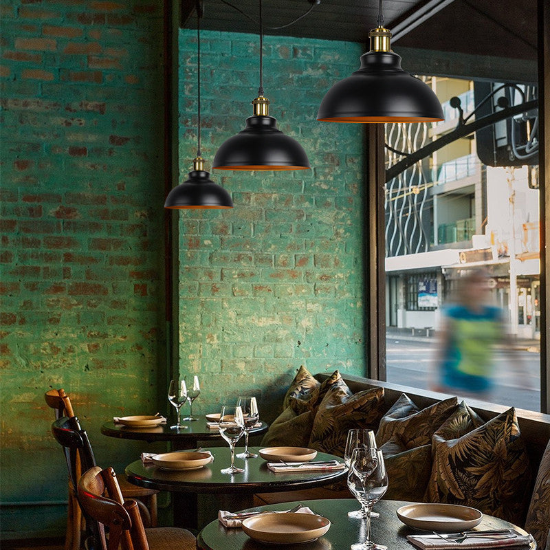 Metal Black Commercial Pendant Lighting Shaded Farmhouse Style Pendant Light Fixture