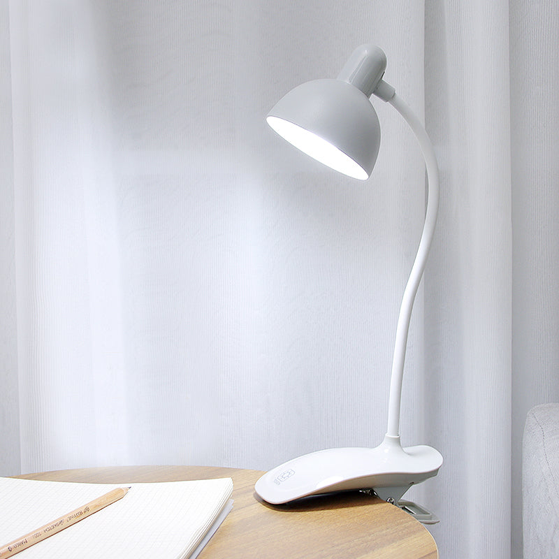 Macaron LED Clamp-on Table Lamp Flexible Gooseneck Reading Light with Plastic Shade