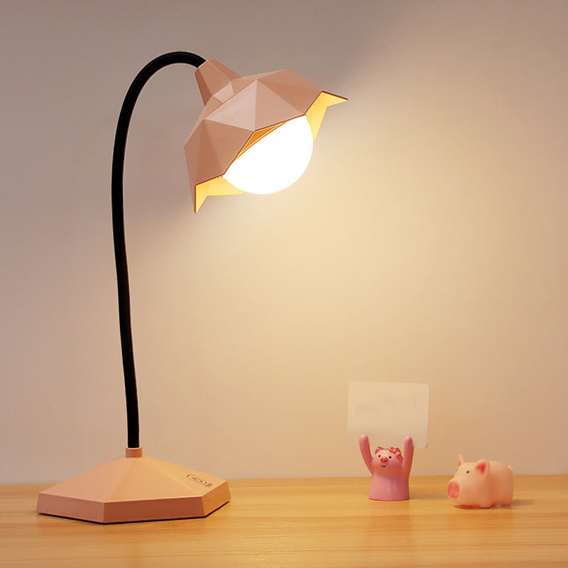 Tavola della camera da letto floreale luce in plastica in plastica lampada a LEAD LEAD con braccio flessibile