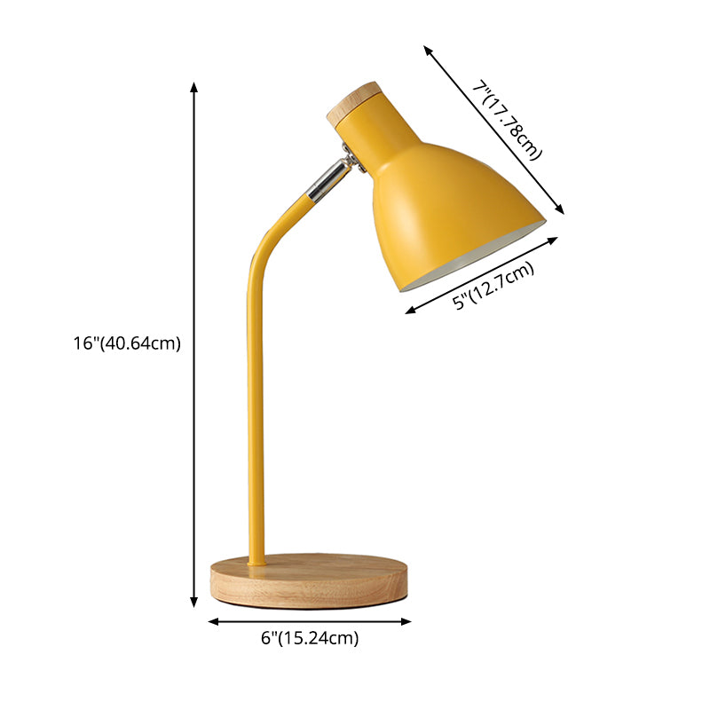Macaron Simplicity Cone Table Lamp Metallic Nightstand Lamp for Bedroom