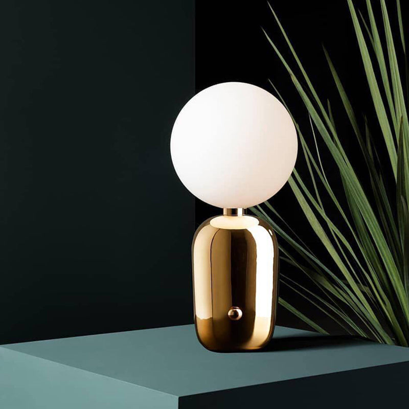 Ultra-modern Simplicity Globe Table Lamp White Glass Nightstand Lamp for Bedroom