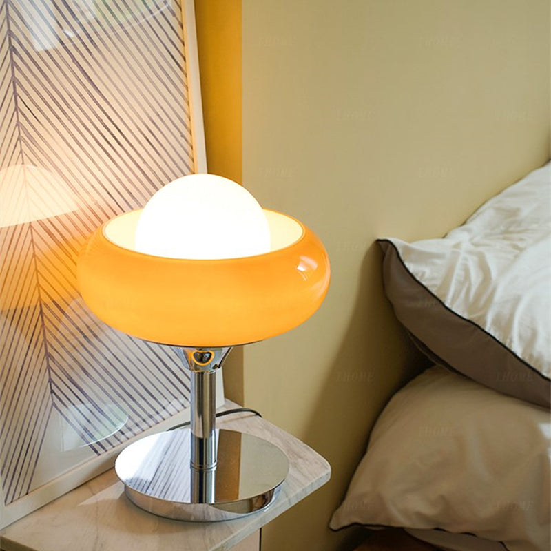 Lampe de table tarte à œufs d'oeuf ultra-moderne lampe de chevet en verre soufflé à la main pour chambre à coucher