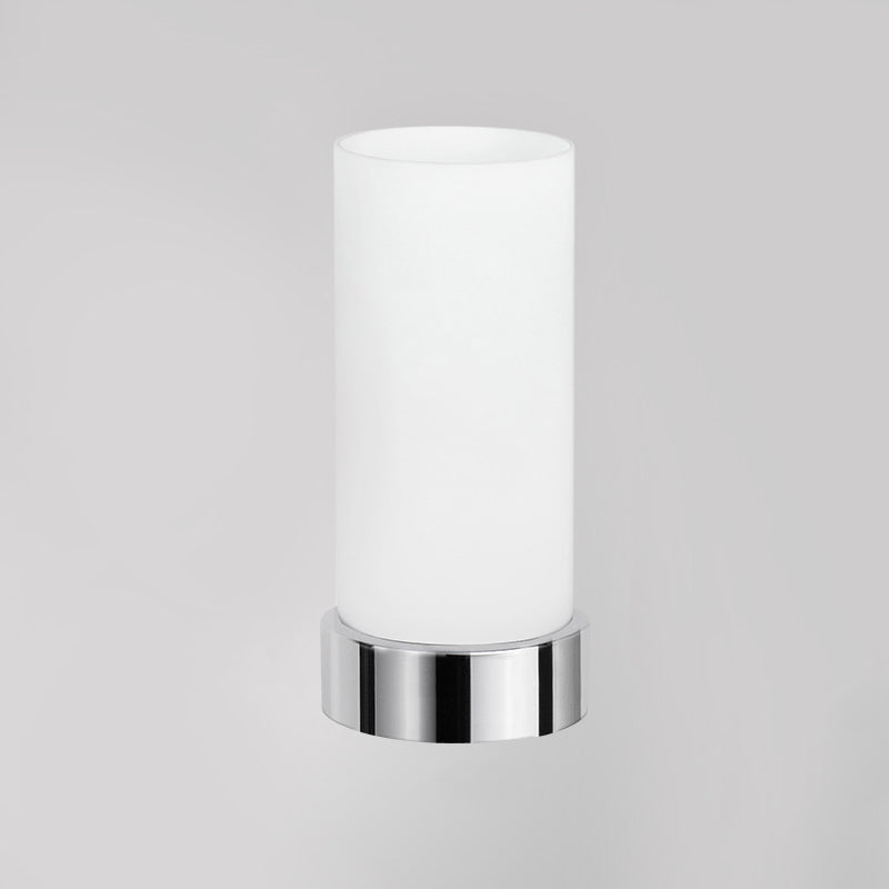 Lampada da tavolo a cilindro ultramoderna e semplice Lampada da comodino in vetro bianco per camera da letto