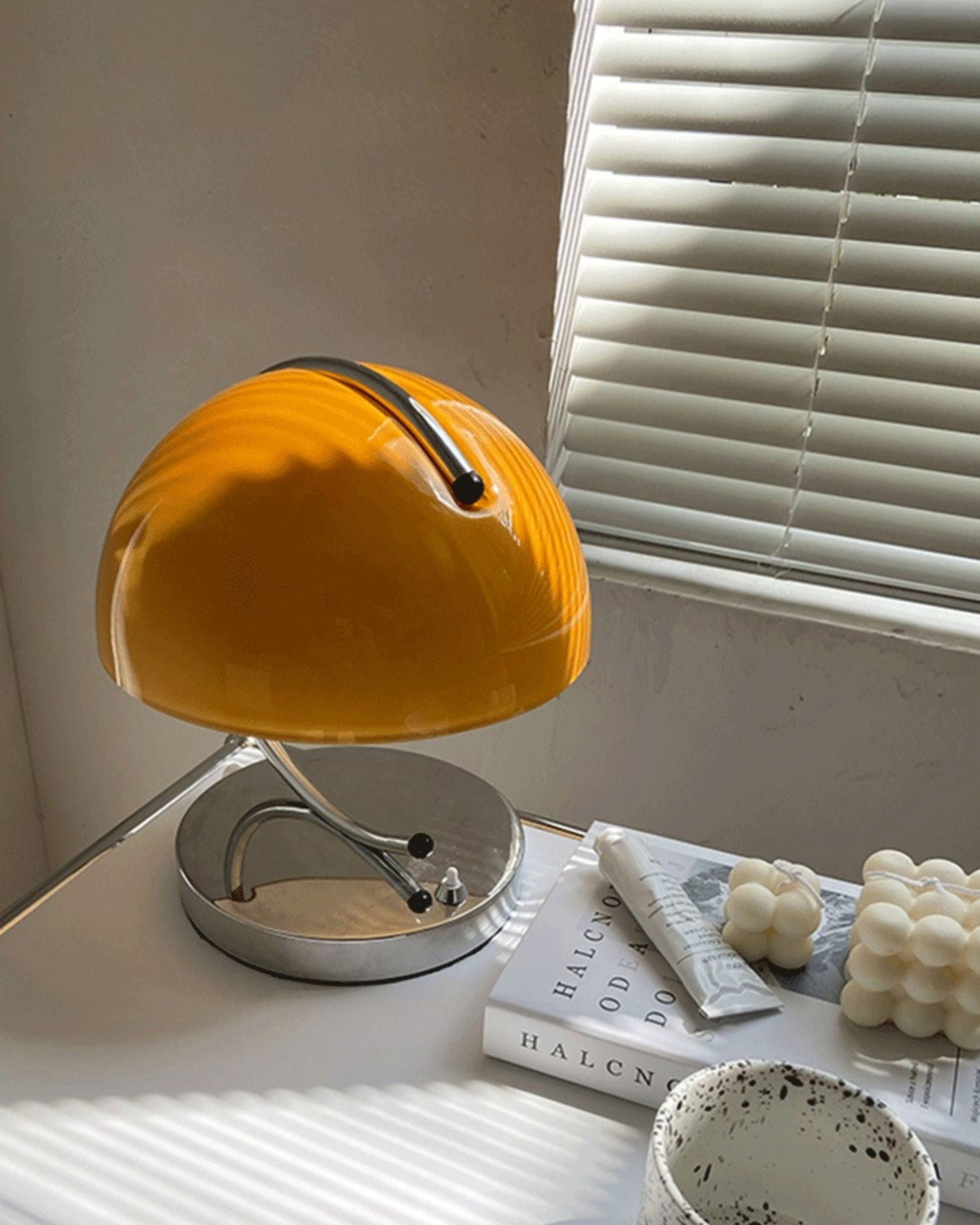 Ultramoderne eenvoud halfronde tafellamp handgeblazen glazen nachtkastje lamp voor slaapkamer