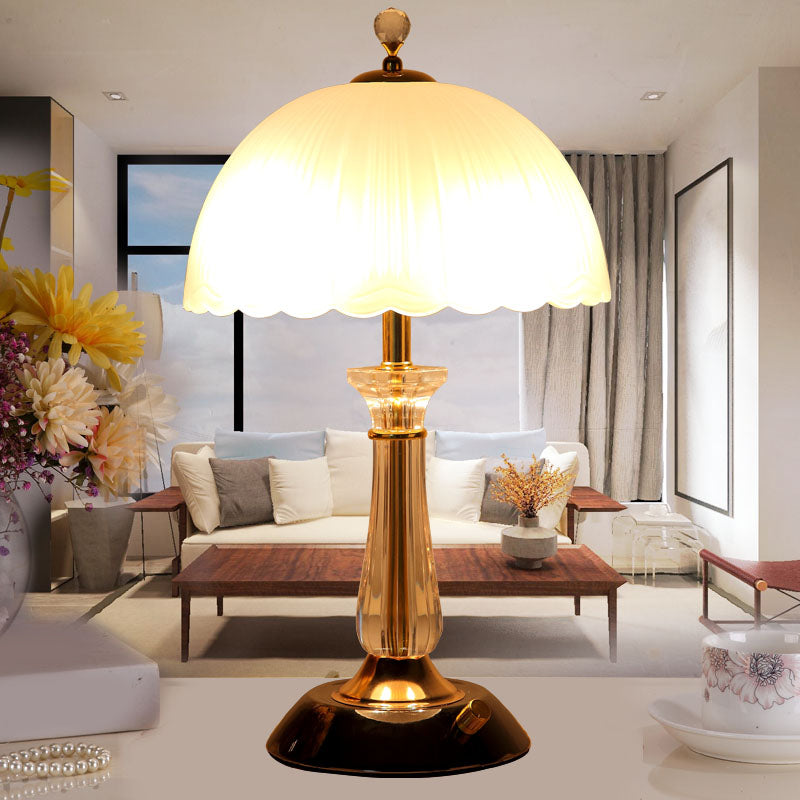Ultra-moderne Einfachheit Domtisch Lampe weiße Glas Nachttisch-Lampe für Schlafzimmer